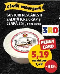Penny Gusturi Pescărești Salată Icre Crap și Ceapă Ofertă
