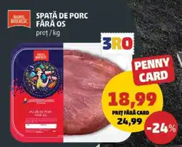 Penny Spată de porc fără os Ofertă