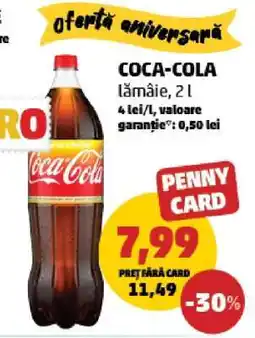 Penny COCA-COLA lămâie, 2 L Ofertă