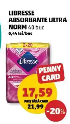 Penny LIBRESSE ABSORBANTE ULTRA NORM 40 buc Ofertă