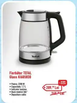 Carrefour Fierbător TEFAL Glass KI605830 Ofertă