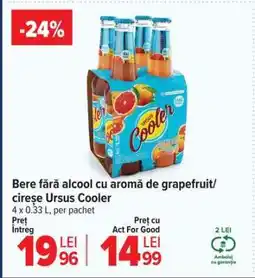 Carrefour Bere fără alcool cu aromă de grapefruit/cireșe Ursus Cooler Ofertă