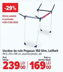 Carrefour Uscător de rufe Pegasus 150 slim Leifheit Ofertă