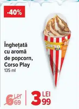Carrefour Înghețată cu aromă de popcorn, Corso Play Ofertă