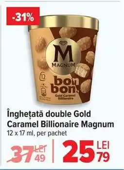 Carrefour Înghețată double Gold Caramel Billionaire Magnum Ofertă