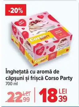 Carrefour Înghețată cu aromă de căpșuni și frișcă Corso Party Ofertă