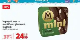 Carrefour Înghețată mini cu mentă/iaurt și zmeură, Magnum Ofertă