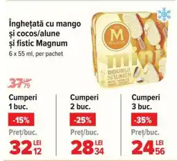 Carrefour Înghețată cu mango și cocos/alune și fistic Magnum Ofertă