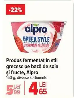 Carrefour Alpro Greek Style Strawberry Raspberry Ofertă
