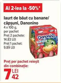 Carrefour Iaurt de băut cu banane/căpșuni, Danonino Ofertă