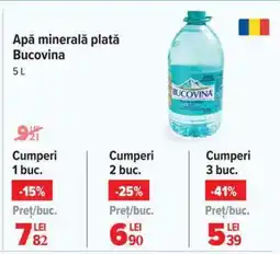 Carrefour Apă minerală plată Bucovina Ofertă