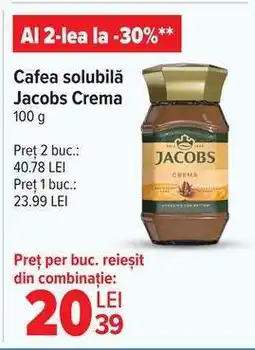 Carrefour Cafea solubilă Jacobs Crema Ofertă