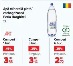 Carrefour Apă minerală plată/carbogazoasă Perla Harghitei 2L Ofertă