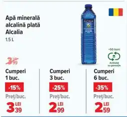 Carrefour Apă minerală alcalină plată Alcalia Ofertă