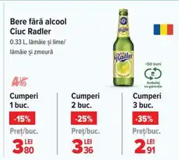 Carrefour Bere fără alcool Ciuc Radler Ofertă