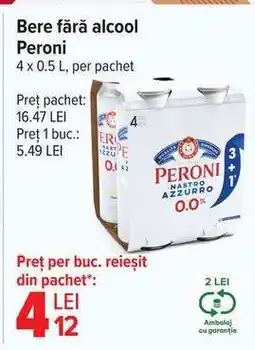 Carrefour Bere fără alcool Peroni Ofertă