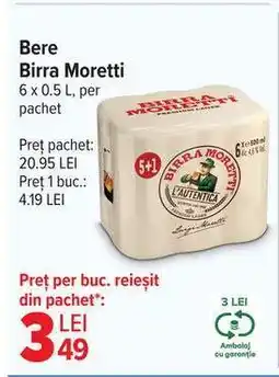 Carrefour Bere Birra Moretti Ofertă