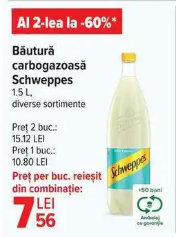Carrefour Băutură carbogazoasă Schweppes Ofertă