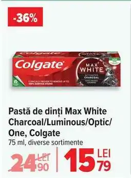 Carrefour Pastă de dinți Max White Charcoal/Luminous/Optic/One, Colgate Ofertă