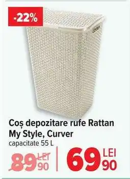 Carrefour Coș depozitare rufe, Rattan My Style, Curver Ofertă