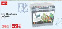 Carrefour Set x 60 markere cu vârf dublu Ofertă