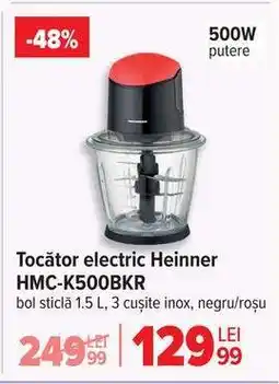 Carrefour Tocător electric Heinner HMC-K500BKR Ofertă