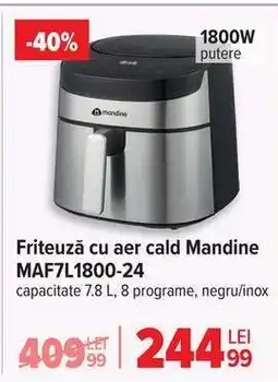 Carrefour Friteuză cu aer cald Mandine MAF7L1800-24 Ofertă