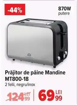 Carrefour Prăjitor de pâine Mandine MT800-18 Ofertă
