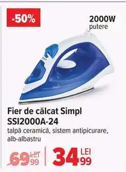 Carrefour Fier de călcat Simpl SSI2000A-24 Ofertă