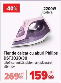 Carrefour Fier de călcat cu aburi Philips DST3020/30 Ofertă