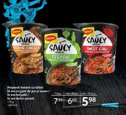 Selgros MAGGI Preparat instant cu tăiței în sos cu gust de pui şi susan / în sos teriyaki / în sos dulce-picant Ofertă