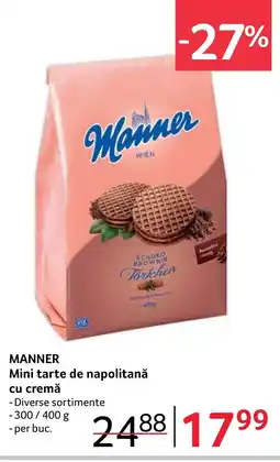 Selgros MANNER Mini tarte de napolitană cu cremă Ofertă