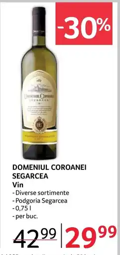 Selgros DOMENIUL COROANEI SEGARCEA Vin Ofertă