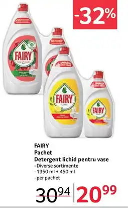 Selgros FAIRY Pachet Detergent lichid pentru vase Ofertă