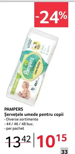 Selgros PAMPERS Şervețele umede pentru copii Ofertă