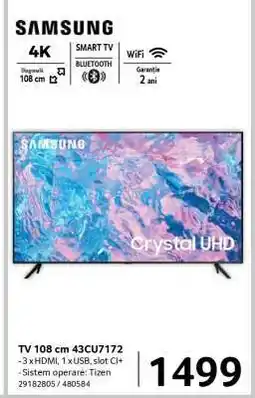 Selgros Samsung TV 108 cm 43CU7172 Ofertă