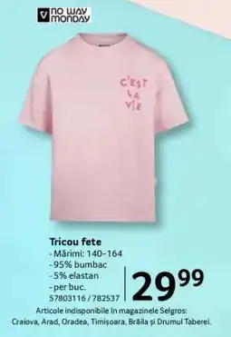 Selgros Tricou fete Ofertă