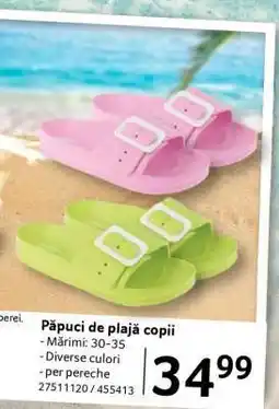 Selgros Păpuci de plajă copii Ofertă
