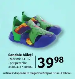 Selgros Sandale băieți Ofertă