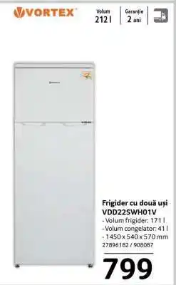 Selgros Frigider cu două uși VDD22SWH01V Ofertă