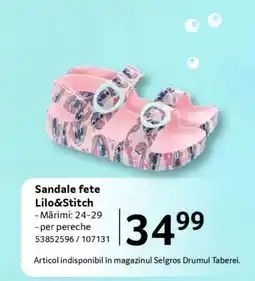 Selgros Sandale fete Lilo&Stitch Ofertă