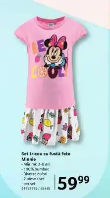Selgros Set tricou cu fustă fete Minnie Ofertă