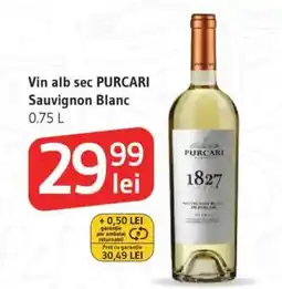 Supeco Vin alb sec PURCARI Sauvignon Blanc Ofertă