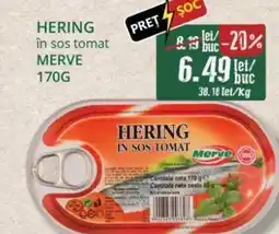 Diana Supermarket MERVE Hering în sos tomat Ofertă