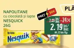 Diana Supermarket NESTLE Napolitane cu ciocolată şi lapte nesquick Ofertă