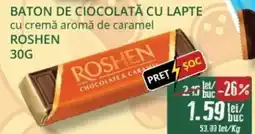 Diana Supermarket ROSHEN Baton de ciocolată cu lapte cu cremă aromă de caramel Ofertă