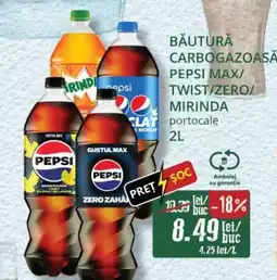 Diana Supermarket PEPSI MAX/ TWIST/ZERO/ MIRINDA Băutură carbogazoasă Ofertă