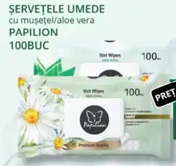 Diana Supermarket PAPILION Șervețele umede cu museţel/aloe vera Ofertă