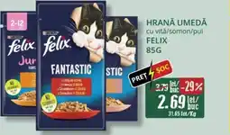 Diana Supermarket FELIX Hrană umedă cu vitǎ/somon/pui Ofertă