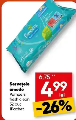 PROFI Şerveţele umede Pampers fresh clean Ofertă